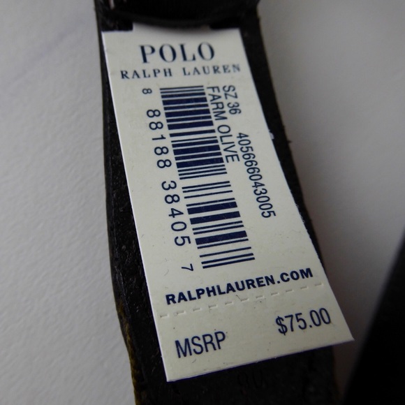 Ralph Lauren Leather Fabric Belt Tiger Varsity NWT - Picture 6 of 7